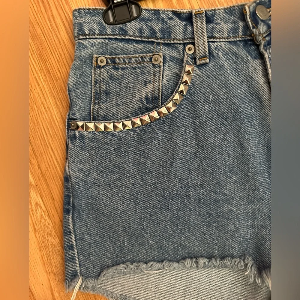 RALPH LAUREN POLO STUDED HIGH WASTE SHORTS JEANS compare to Nordstrom $118 - Picture 3 of 9